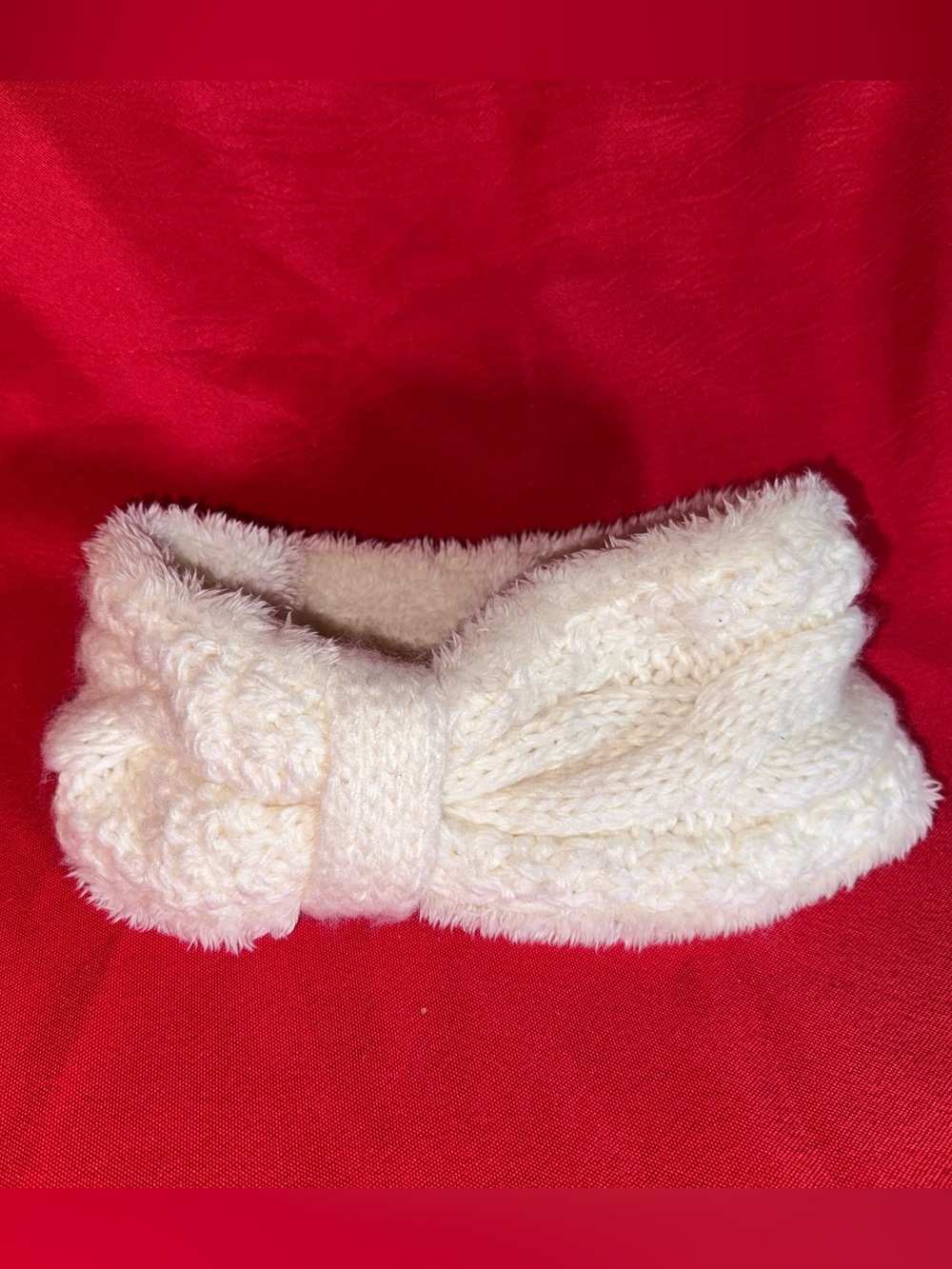 Sonoma Cream Cable Knit Bow Headband